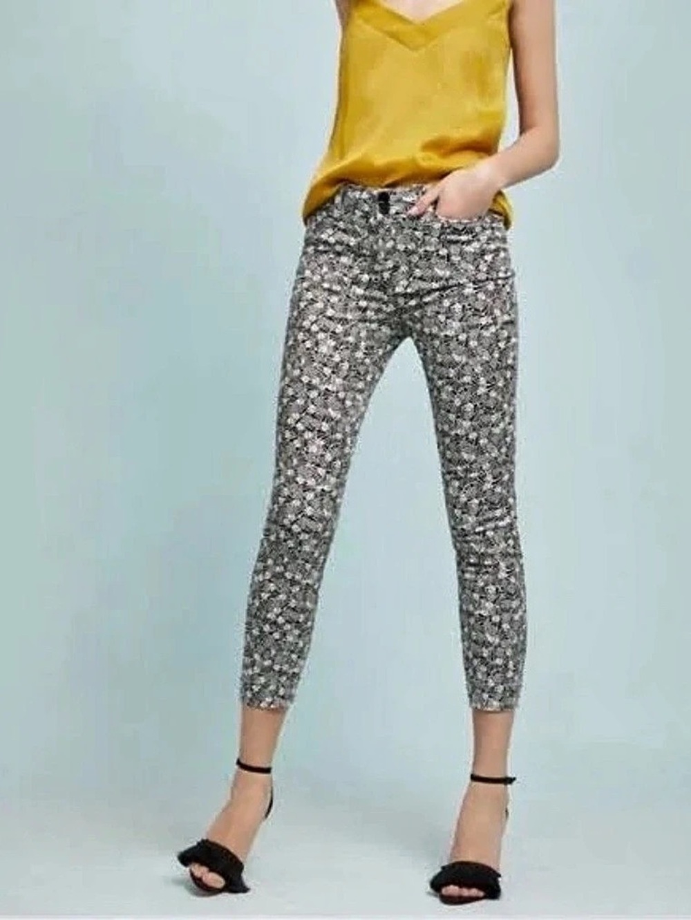 Anthropologie Bowery Pineapple Print Cropped Pants